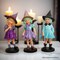 Mystical Victorian Witch Sisters Set of Three Figurines, Enchanted 6" Statues for a Bewitching Halloween Tabletop Display